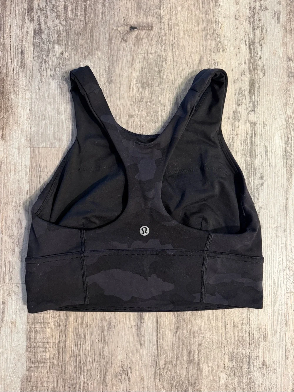 lululemon athletica Black Camo Racerback Sports Bra Size 6